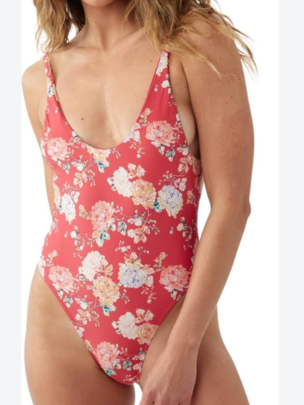 NWT O’Neill Stella Mykonos One Piece Swimsuit Red Floral